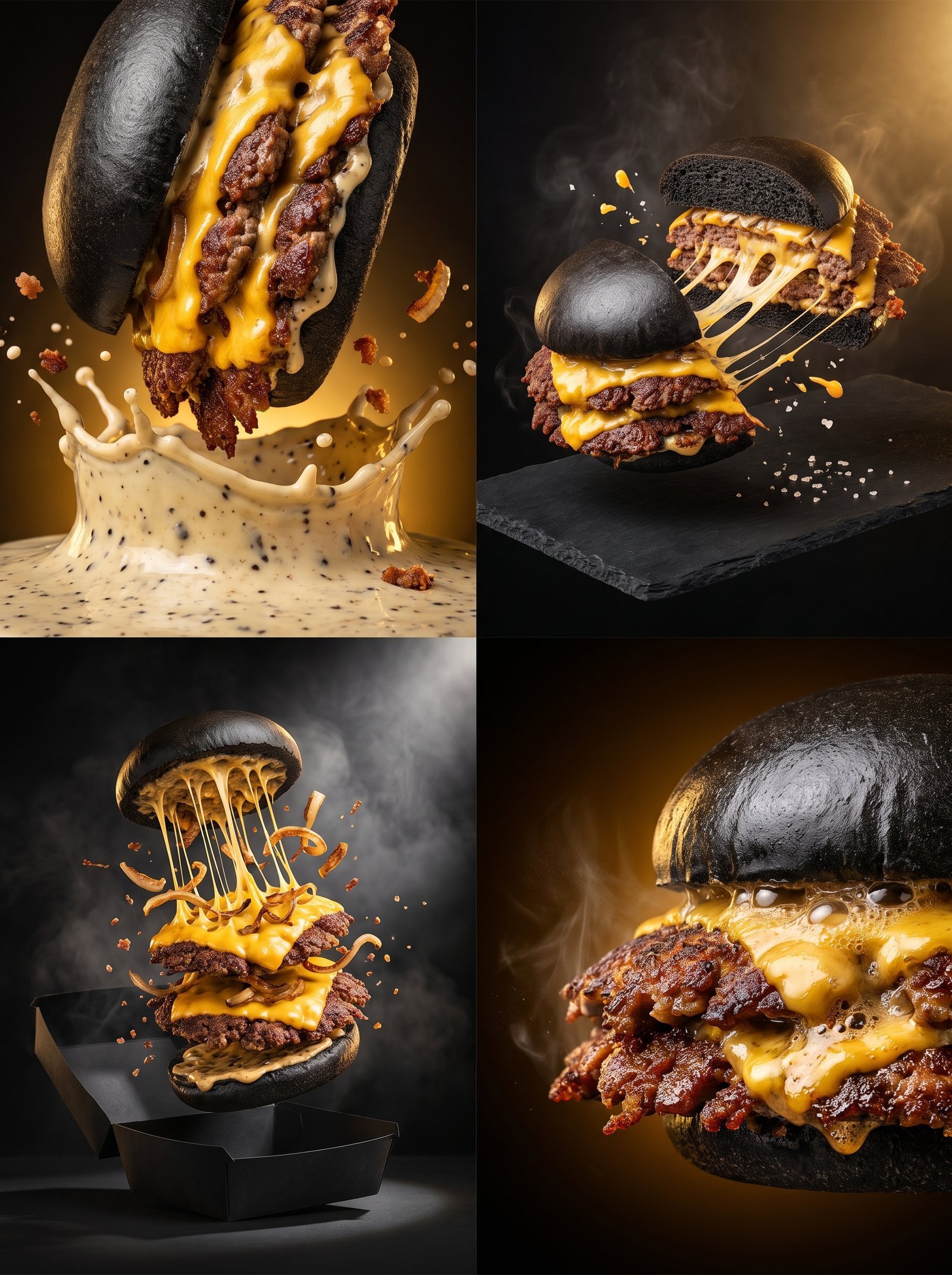 { "project": { "title": "Hyper-Visual Smashburger Macro Series", "version": "3.0_Dark_Brioche_Dynamic", "target_aesthetic": "High-end…
