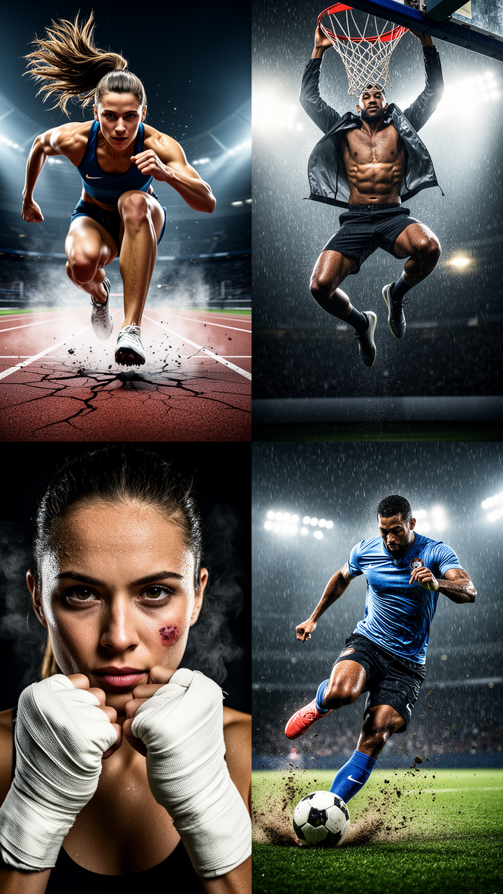 Create a hyper-realistic luxury global sportswear campaign poster titled: "DESIRE THE WORK." CRITICAL DIRECTION: This is NOT a sportswear…